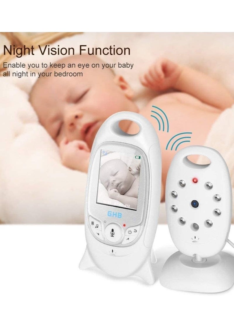 Wireless Baby Monitor with Camera, Night Vision, Temperature Monitoring, 2-Way Talk & Lullaby Function