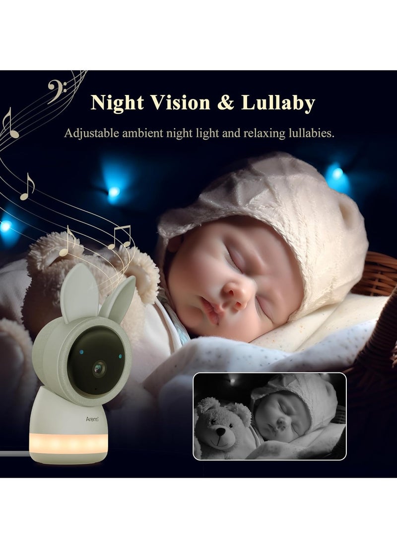 Baby Monitor with Two 2K/3MP HD Cameras, 5