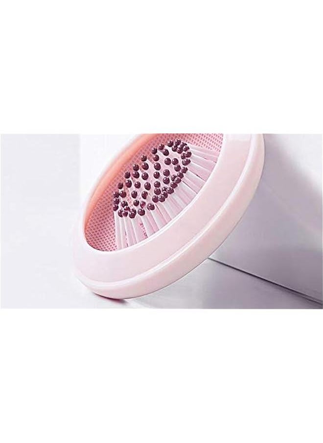 1 Piece Circular Folding Comb Mirror Hair Comb Massage Small Air Cushion Mirror Comb Plastic Air Bag Comb Portable Pink Comb