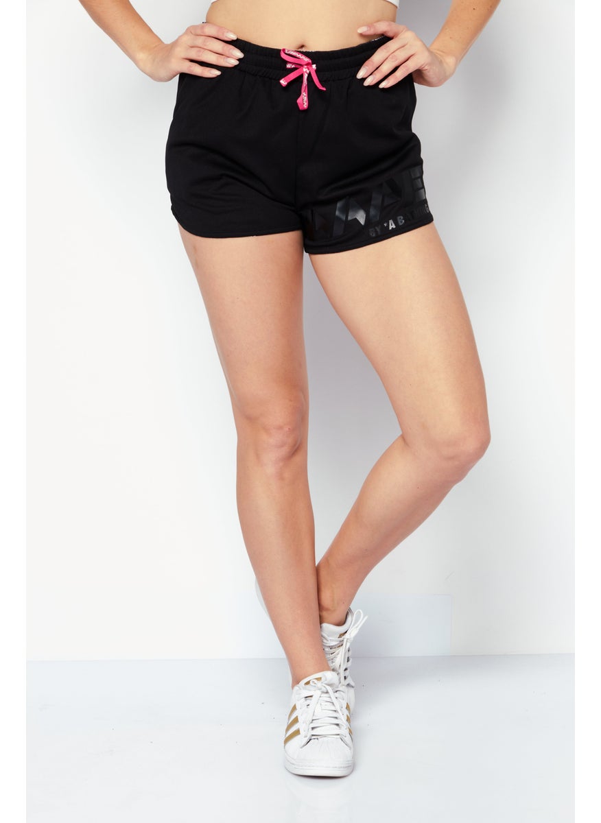 Women Sportswear Fit Training Shorts, Black Combo