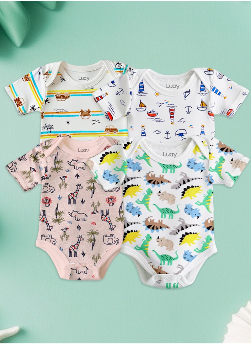 LUAY 100% Organic Cotton Clothing | Baby Clothes | Sleepsuits | Jumpsuits | Wonderful Suits for Baby Boys & Baby Girls, Newborns, Infants, Toddlers | Includes Vibrant Designs & Colors for a Festive Look