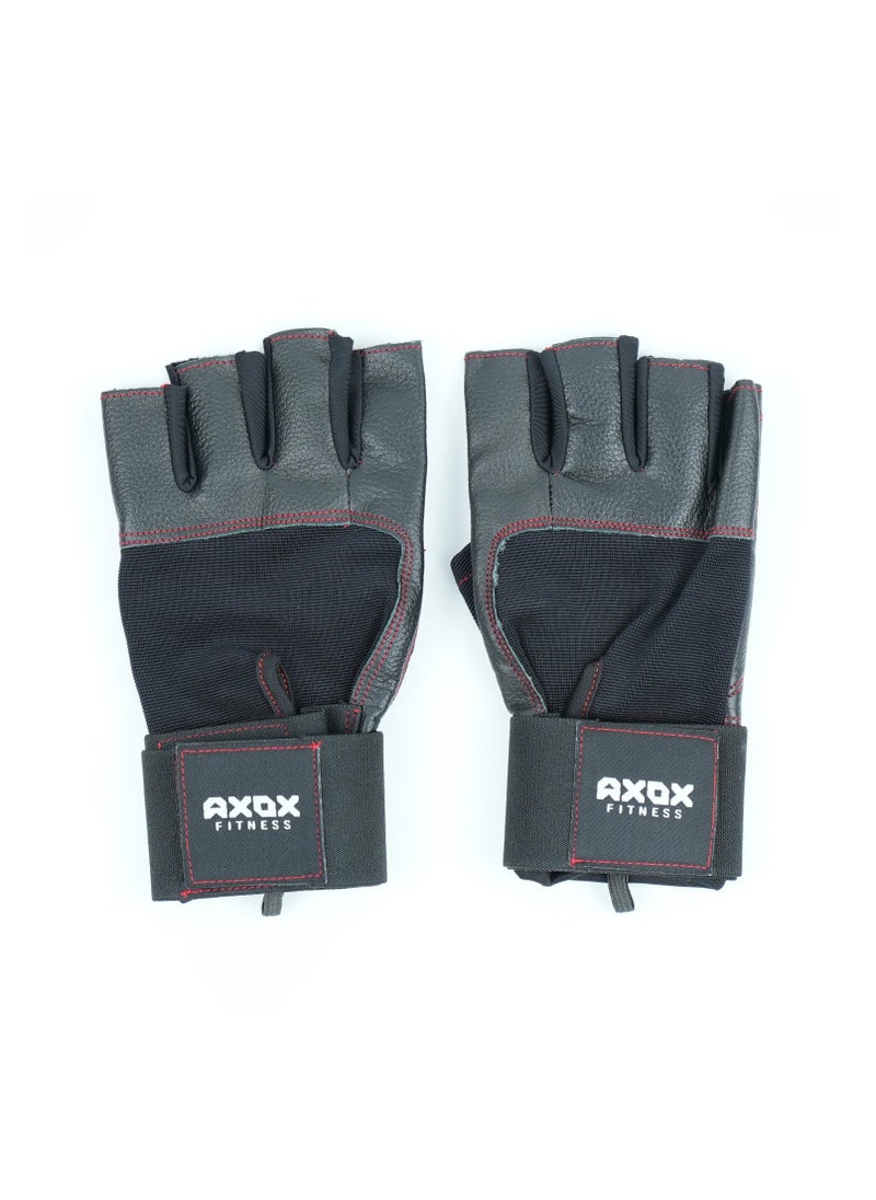 Axox Fitness Leather Lifting Gloves (Medium) – Comfort, Grip, and Protection