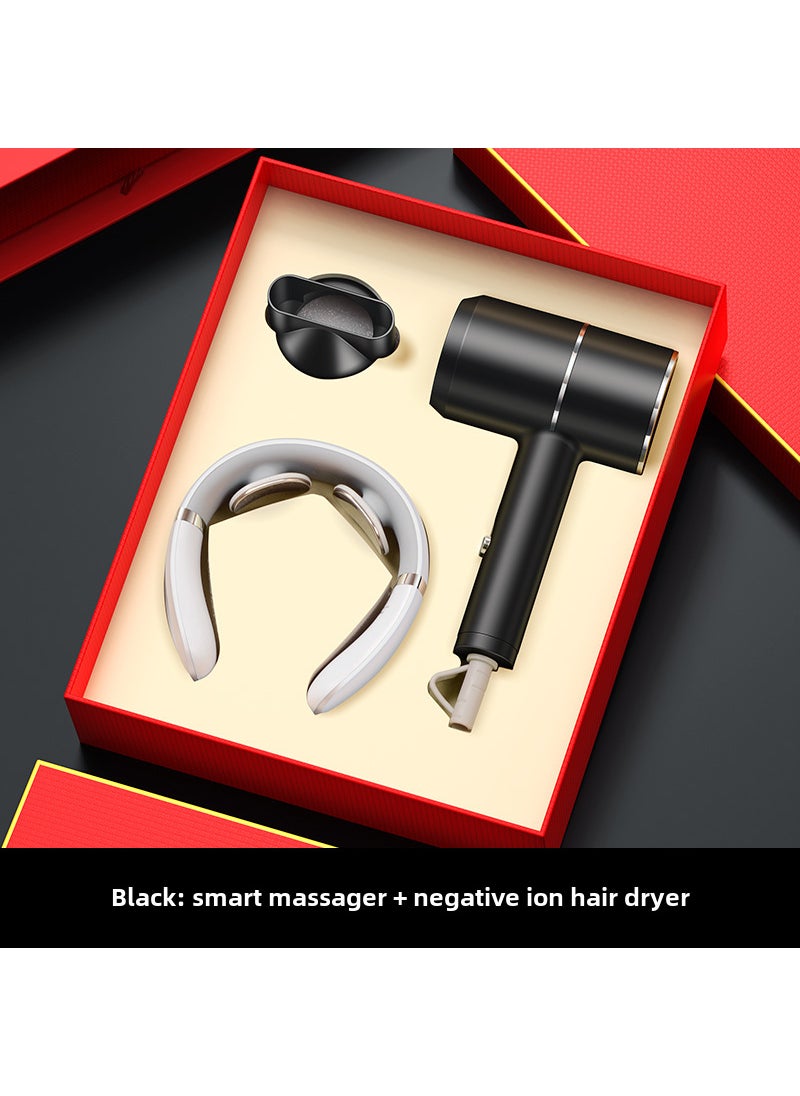 Corporate Anniversary Gift Hair Dryer Set Black hair dryer massager/gift box