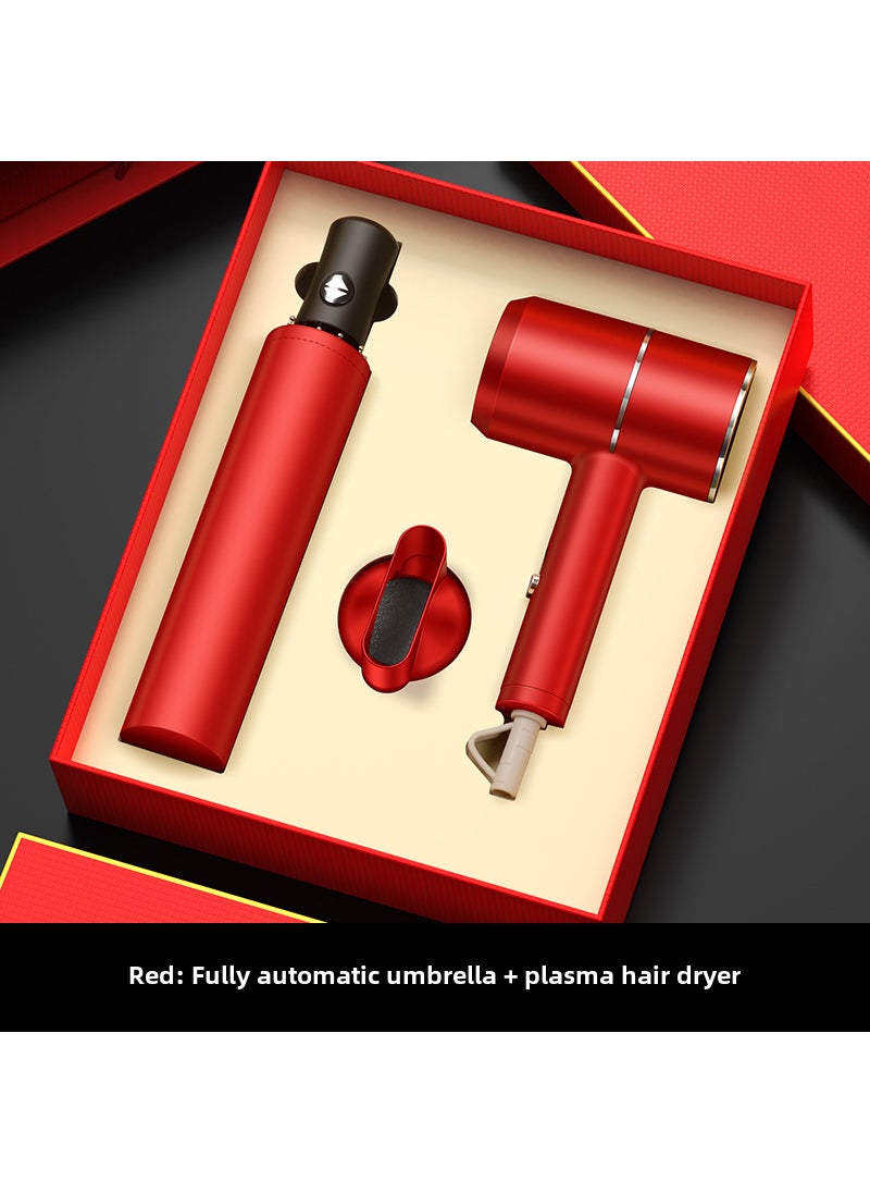 Corporate Anniversary Gift Hair Dryer Set Red Umbrella Hair Dryer/Gift Box