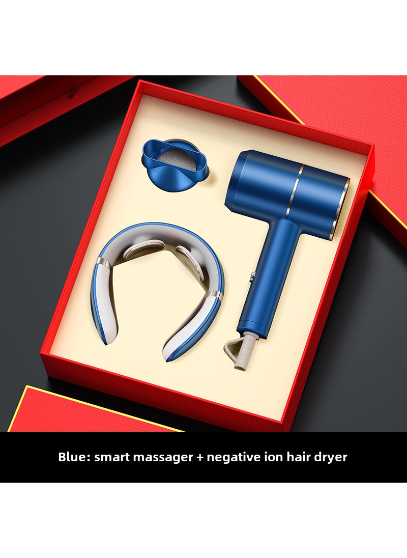 Corporate Anniversary Gift Hair Dryer Set Blue hair dryer massager/gift box