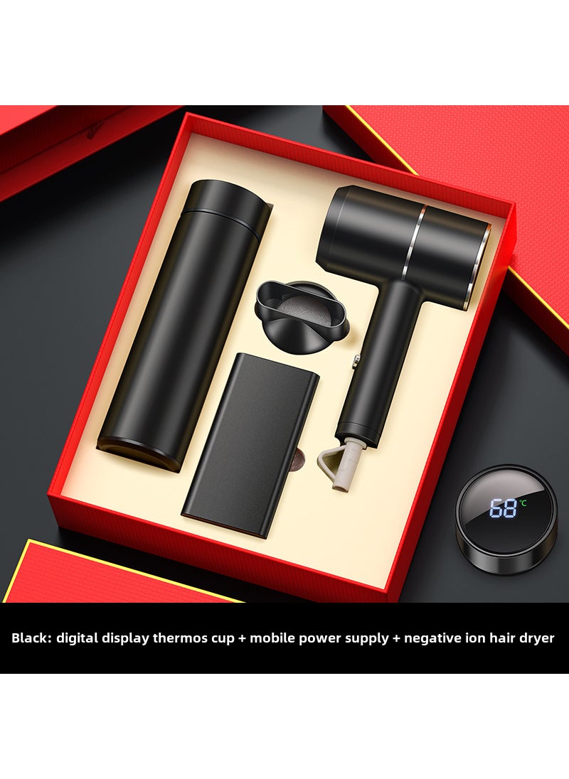 Corporate Anniversary Gift Hair Dryer Set Black digital display cup digital display power supply hair dryer/gift box