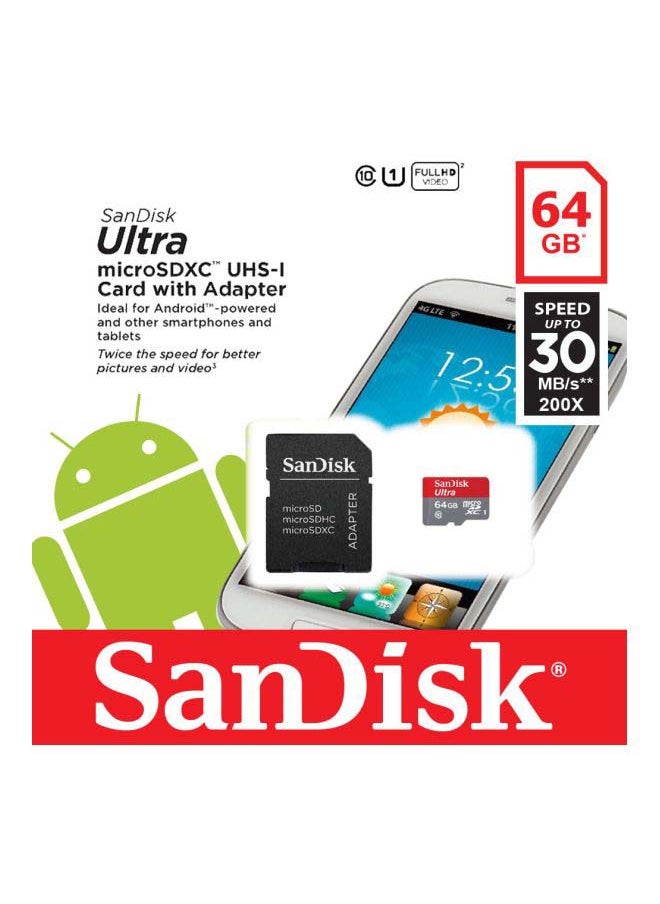 Ultra Class 10 Micro SDHC With Adapter 64.0 GB