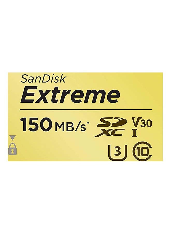 Extreme SDXC Memory Card up to 150MB/s, UHS-I, Class 10, U3, V30 128.0 GB