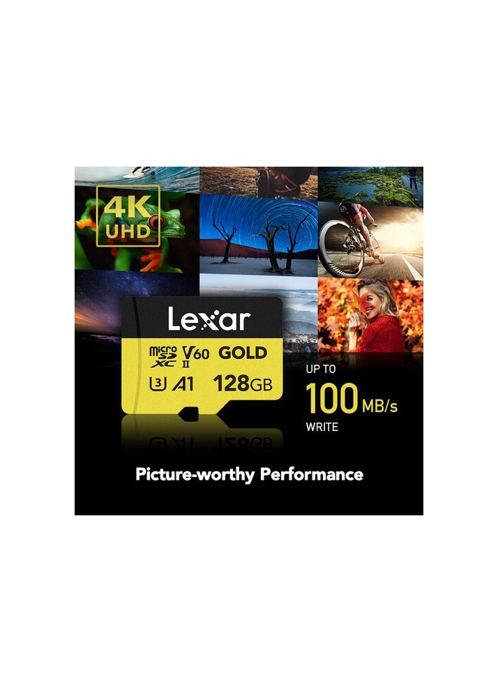 Lexar 128GB Professional GOLD UHS-II microSDXC Memory Card