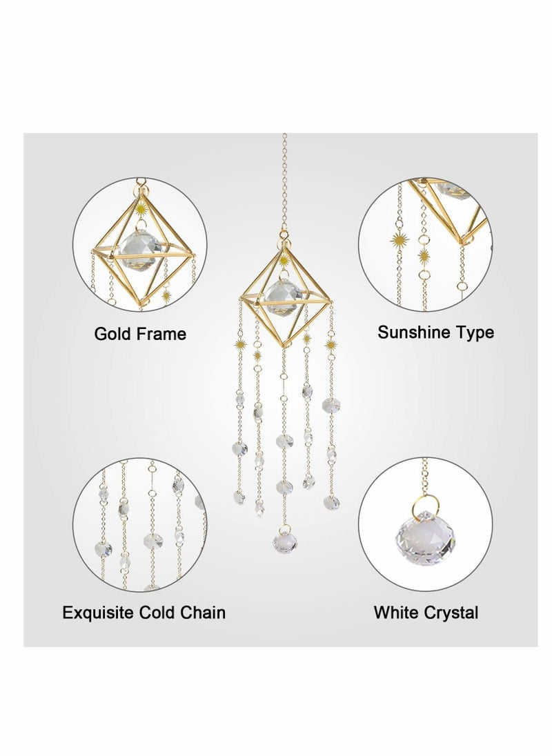 Sun Catchers with Crystals, Reflect Sunlight & Cast Rainbow Prisms Everywhere, Hanging Crystal Suncatcher for Window, for Window Ornament Home Garden Decor, Ornament for Garden Car Wedding