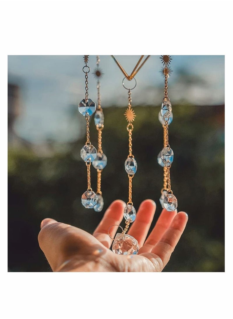 Sun Catchers with Crystals, Reflect Sunlight & Cast Rainbow Prisms Everywhere, Hanging Crystal Suncatcher for Window, for Window Ornament Home Garden Decor, Ornament for Garden Car Wedding