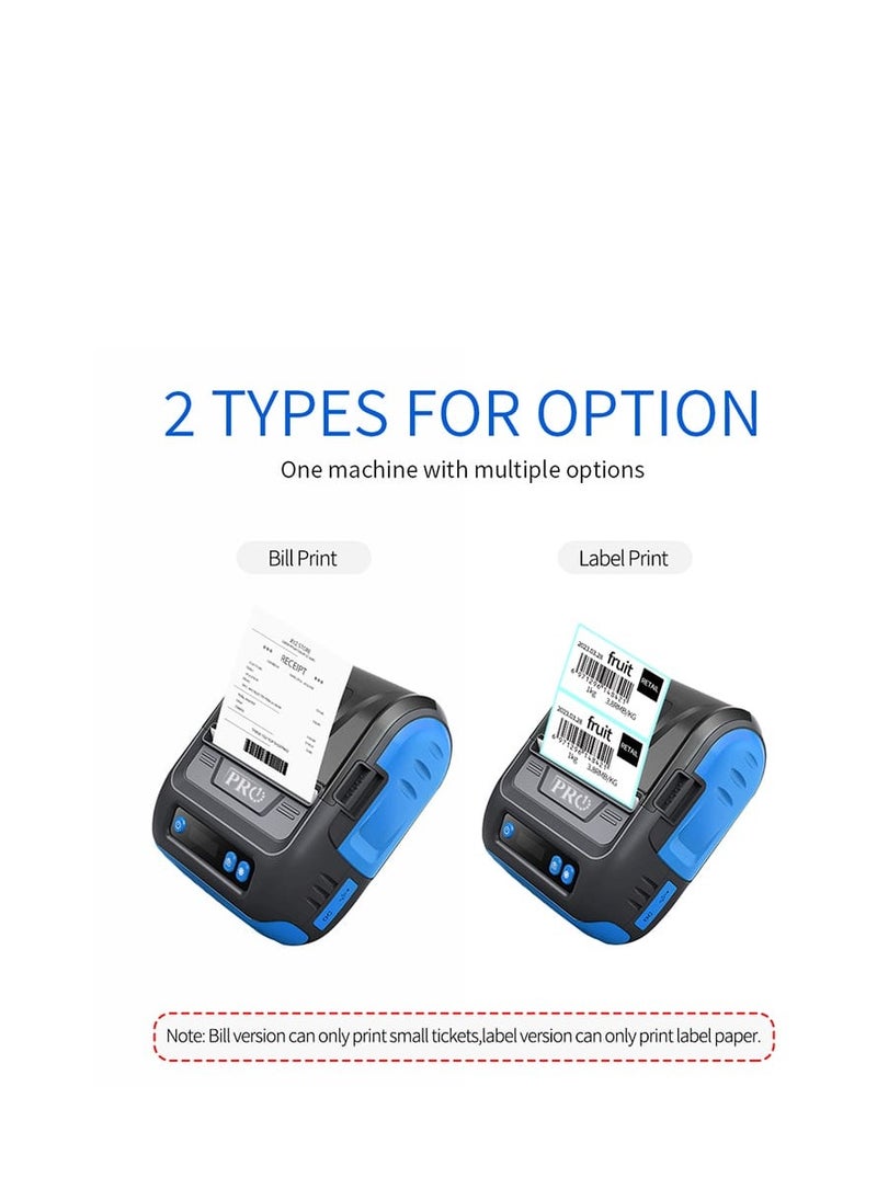 80mm Receipt Printer Wireless BT Thermal Receipt Printer Mobile Bill Printer Compatible with Android/iOS/Windows System ESC/POS Print Command for Small Business Restaurant Retail