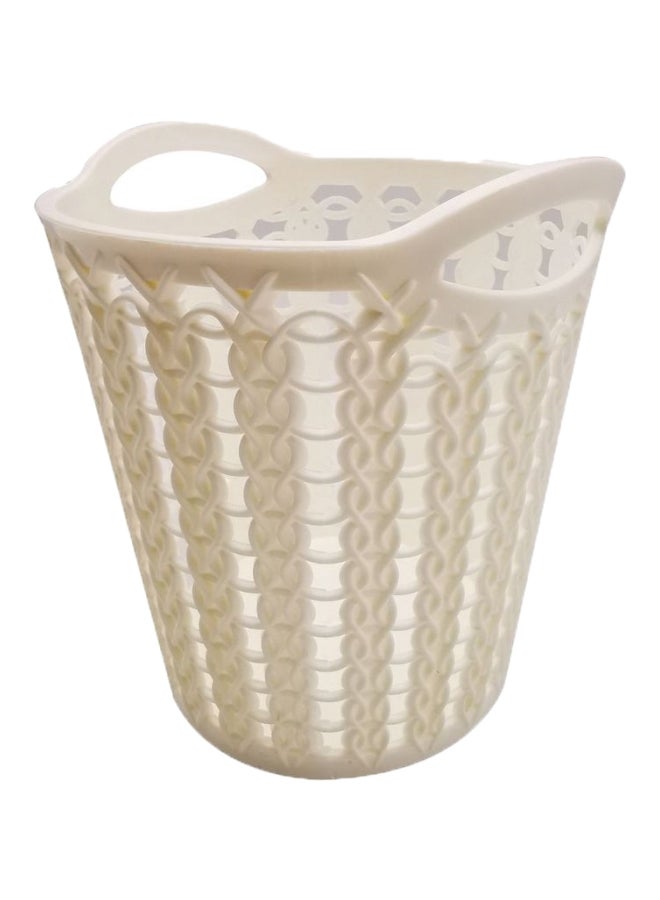 Plastic Decorative Basket White 11.5x12.5x8cm