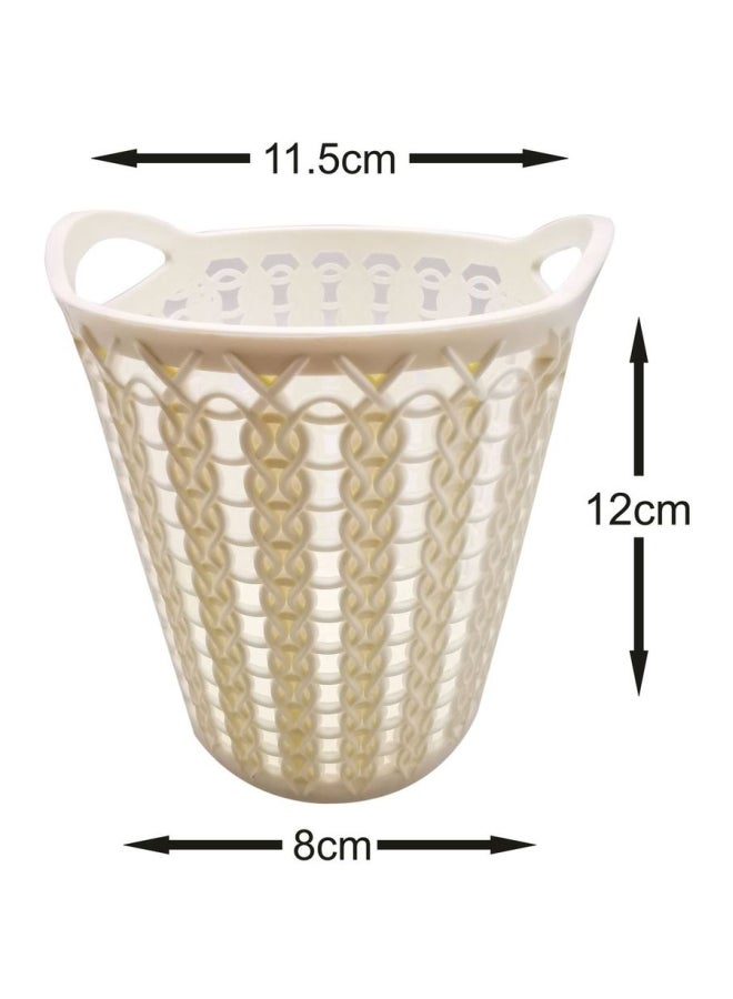 Plastic Decorative Basket White 11.5x12.5x8cm