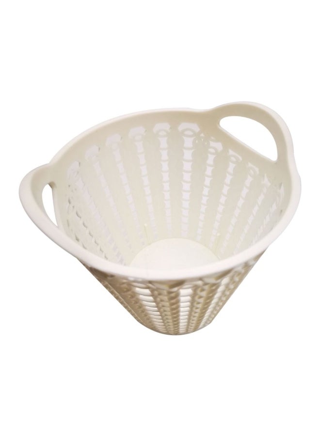 Plastic Decorative Basket White 11.5x12.5x8cm