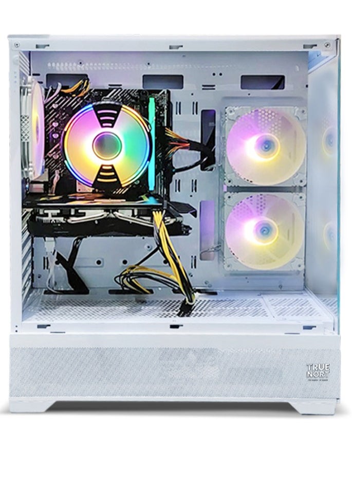 Gaming PC, AMD Ryzen 5-5500, RTX 4060, 16GB RAM, 1TB SSD, Air Cooler 120MM, 650 PSU , Window 11 Pro, White Case