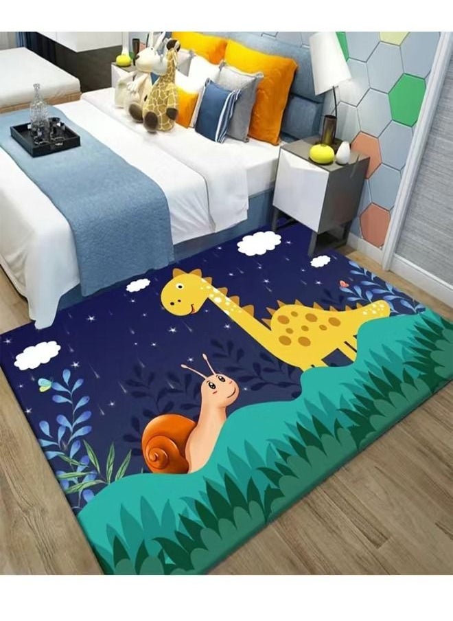 Creative Classic Cartoon Theme Baby Play Mat Kids Room Carpet Super Absorbent Decoration Rug for Bedroom Easy to Clean Playing Area Mat 100 x 200 Centimeter