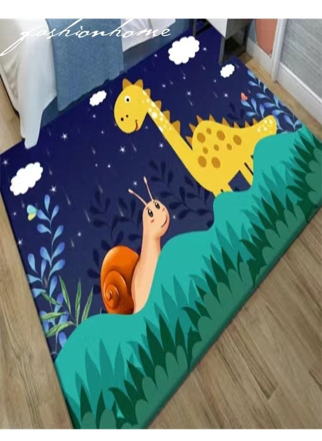 Creative Classic Cartoon Theme Baby Play Mat Kids Room Carpet Super Absorbent Decoration Rug for Bedroom Easy to Clean Playing Area Mat 100 x 200 Centimeter