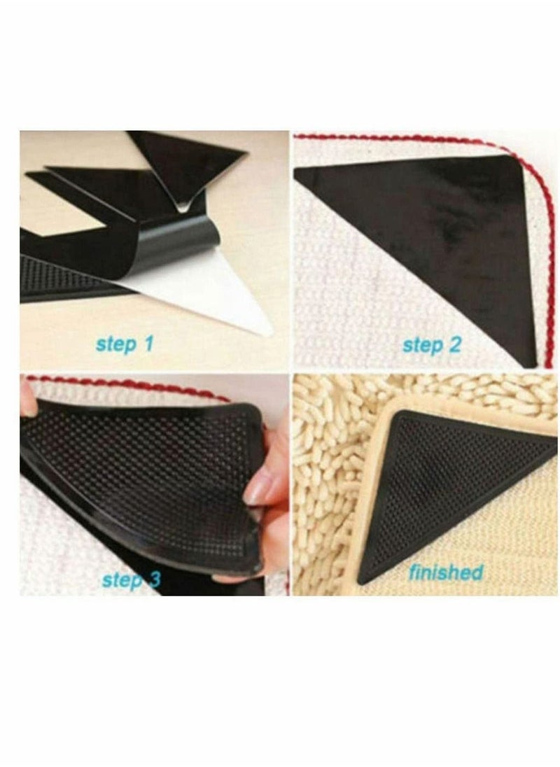 Non Slip Rug Grip 8 Pack Carpet Grippers For Carpeted, Floor Mats, Fixed Non-Slip Stickers, Effectively Prevent Slipping Super Glue Double sided Rug Grip Anti Slip Non Slipping Car Mat Slip