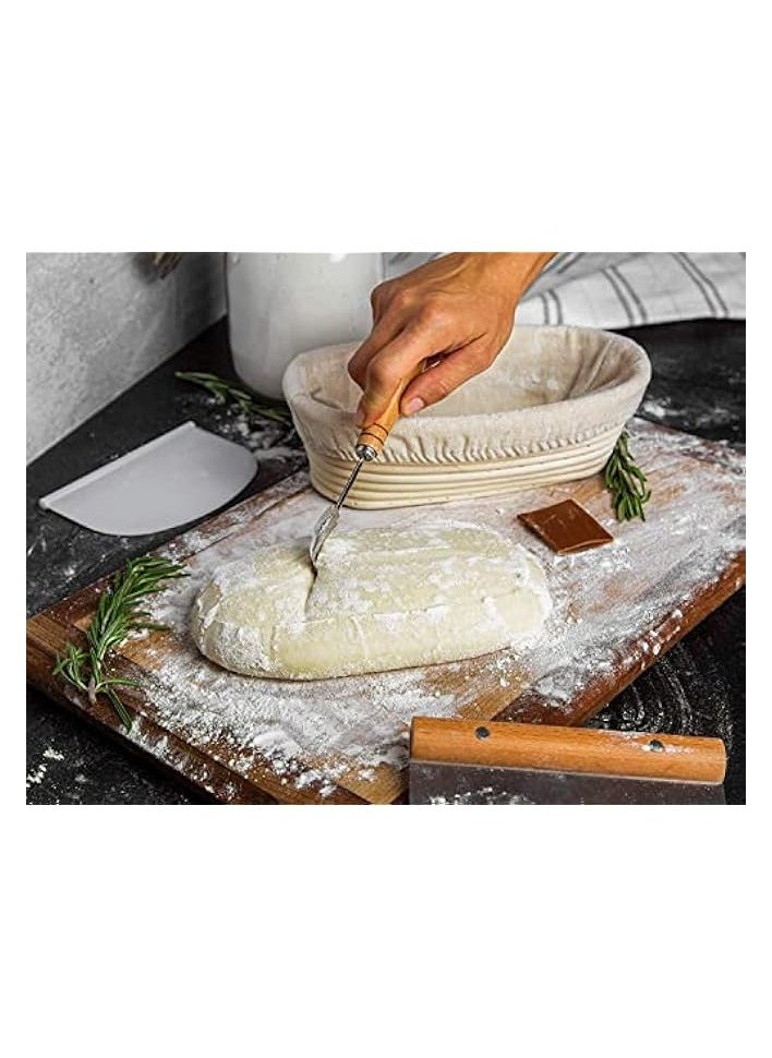 Premium Oval Basket with Liner - Perfect Proofing Basket for Making Beautiful Bread, Bowl Basket with Cloth Liner For Home & Professional