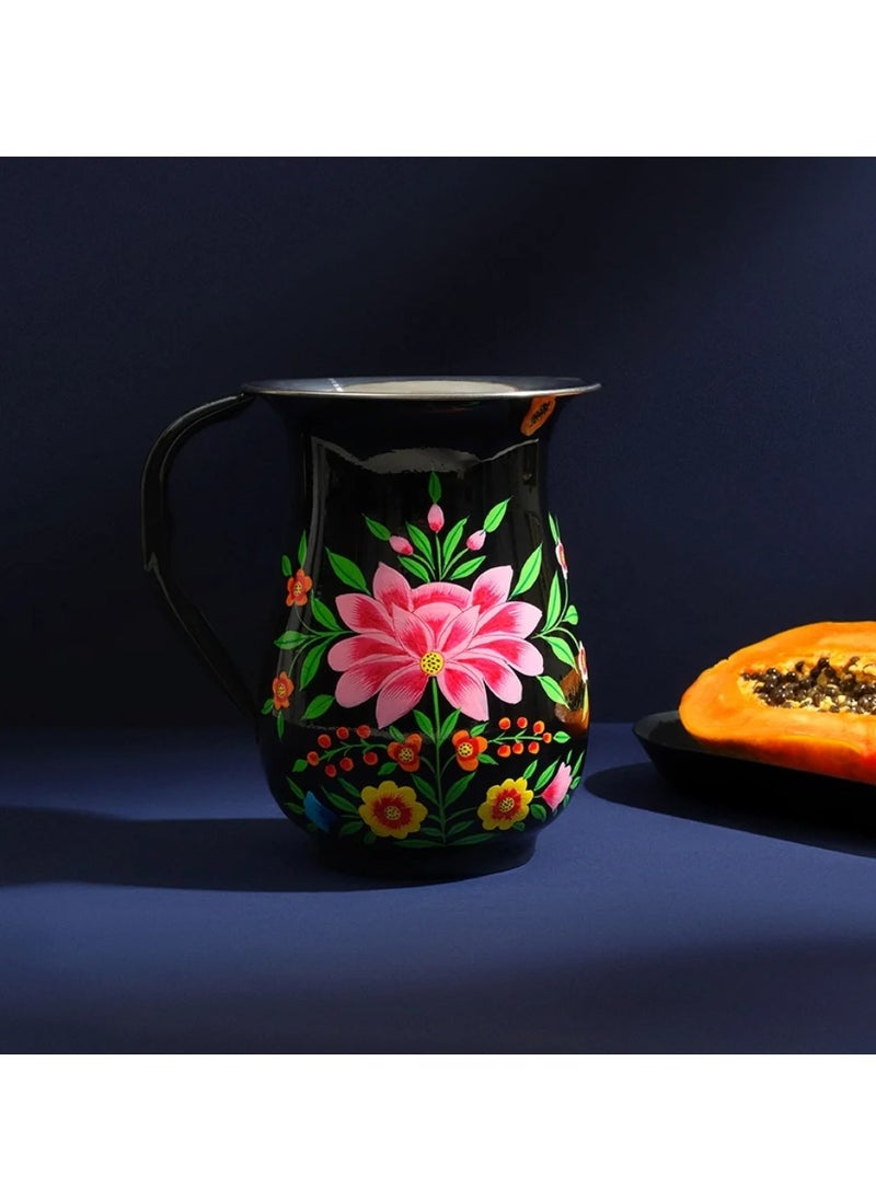 Lotus Pitcher - Hand-Painted Enamel Stainless Steel Jug (1500 cc)