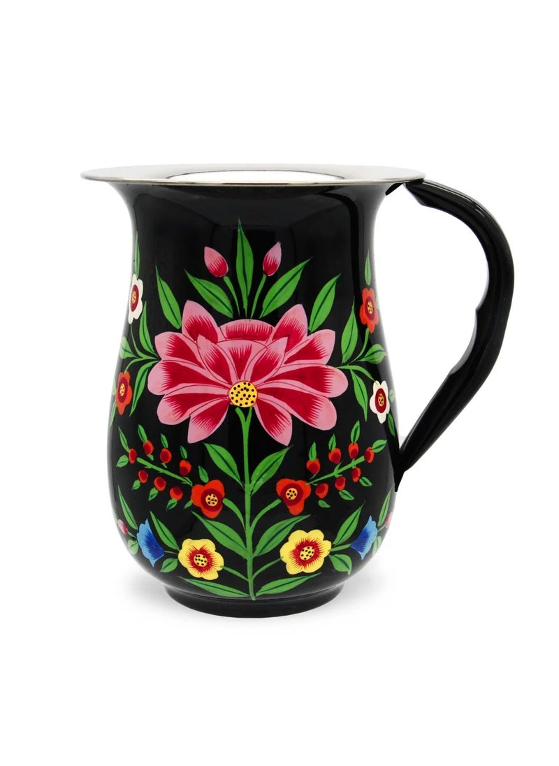 Lotus Pitcher - Hand-Painted Enamel Stainless Steel Jug (1500 cc)