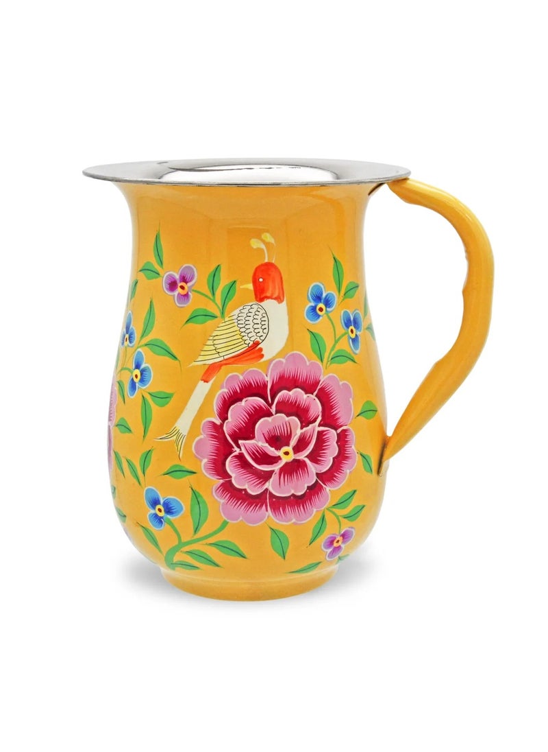 Bird Pitcher - Hand-Painted Enamel Stainless Steel Jug (1500 cc)