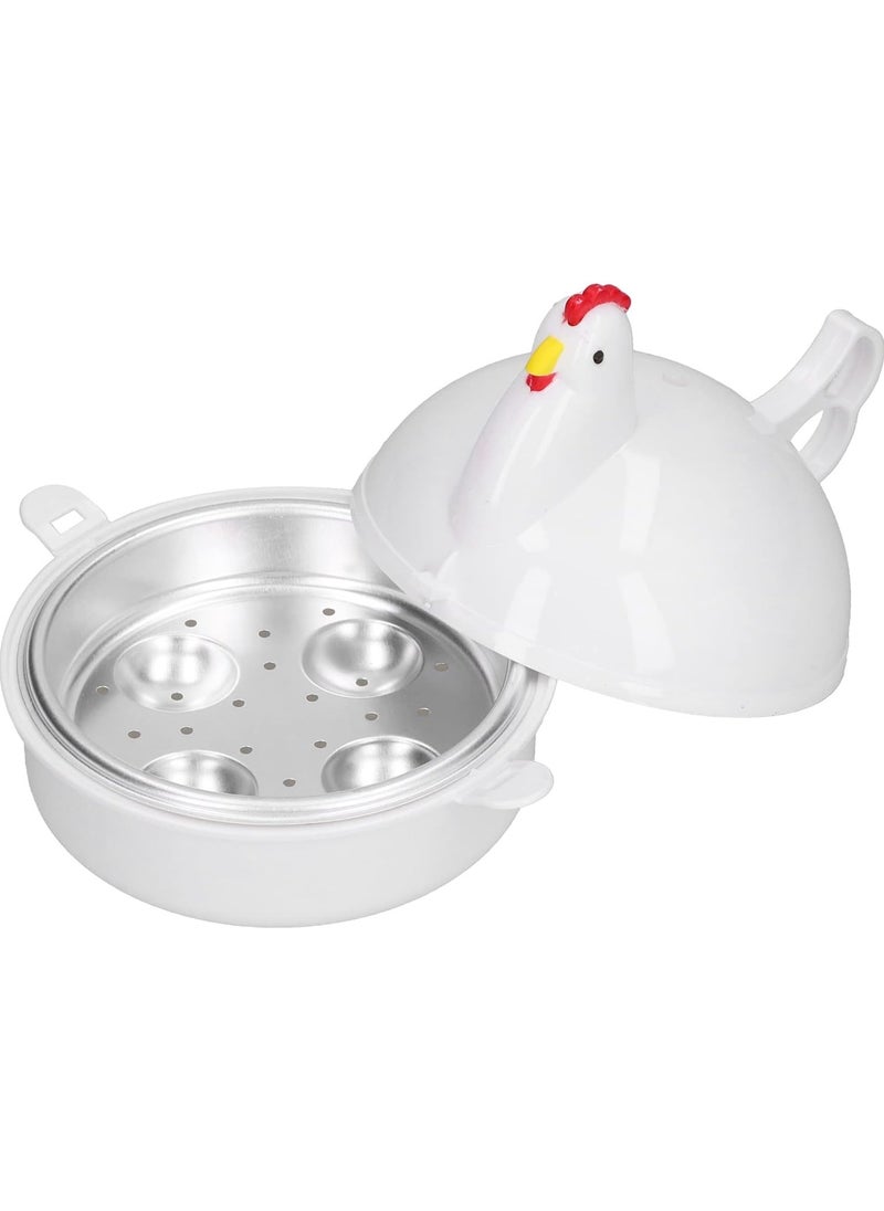 Egg Cooker, Chicken Shaped Microwave Eggs Boiler, Stainless Steel Egg Poachers with 4 Cooker Egg Cups, Rapid Electric Egg Boiler for Home Kitchen, Perfect Egg Maker, Egg Steamer Maker