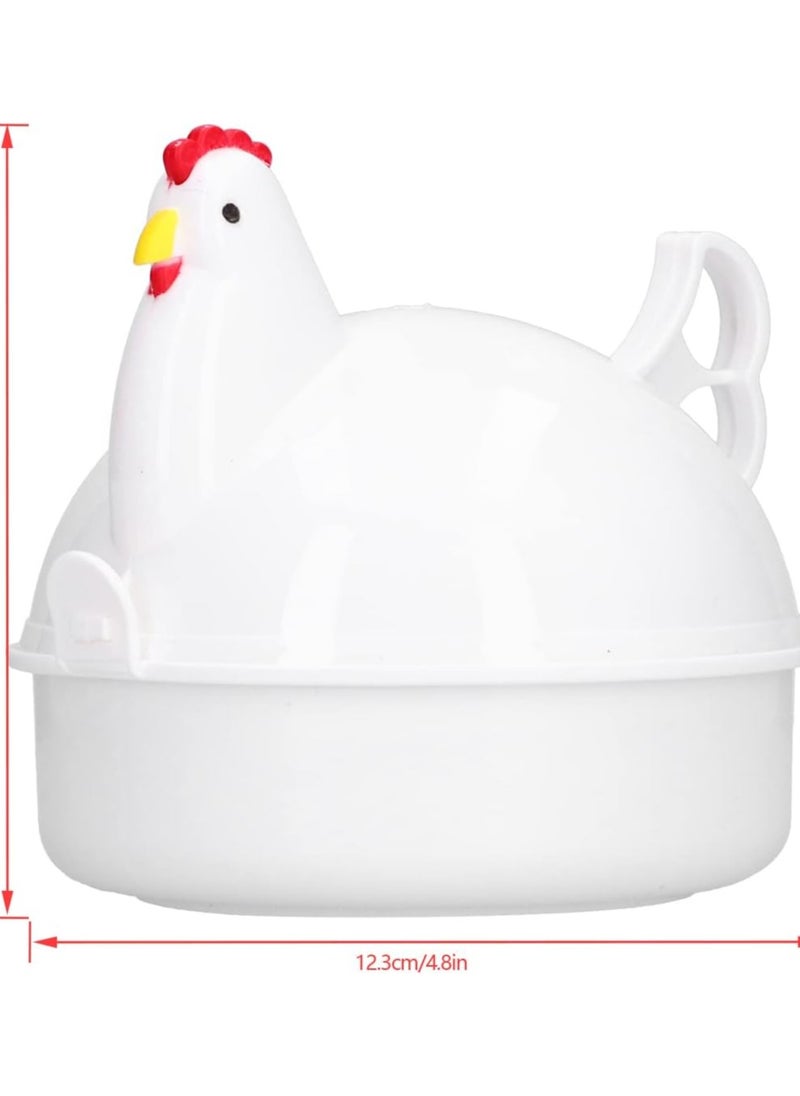 Egg Cooker, Chicken Shaped Microwave Eggs Boiler, Stainless Steel Egg Poachers with 4 Cooker Egg Cups, Rapid Electric Egg Boiler for Home Kitchen, Perfect Egg Maker, Egg Steamer Maker