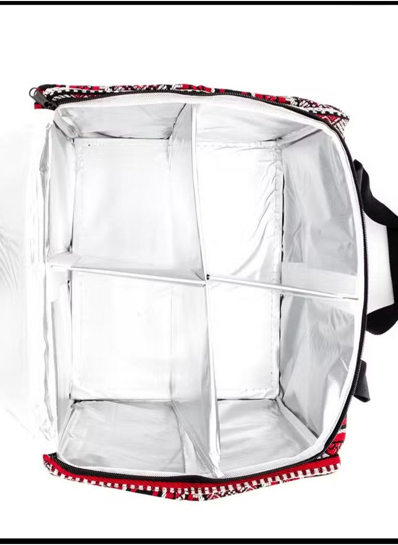 Canvas Tea & Coffee Travel Bag with Heritage Pattern, Zipper Cover and Handle, Picnic and Capming Bag