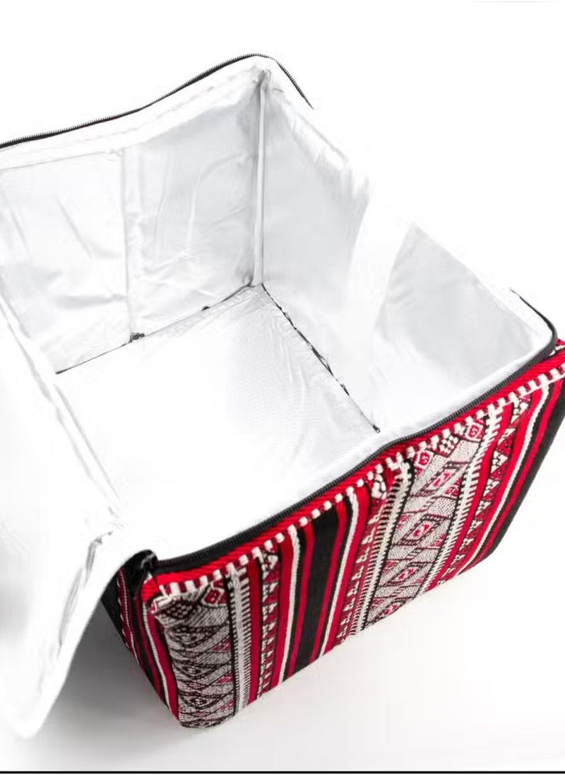 Canvas Tea & Coffee Travel Bag with Heritage Pattern, Zipper Cover and Handle, Picnic and Capming Bag