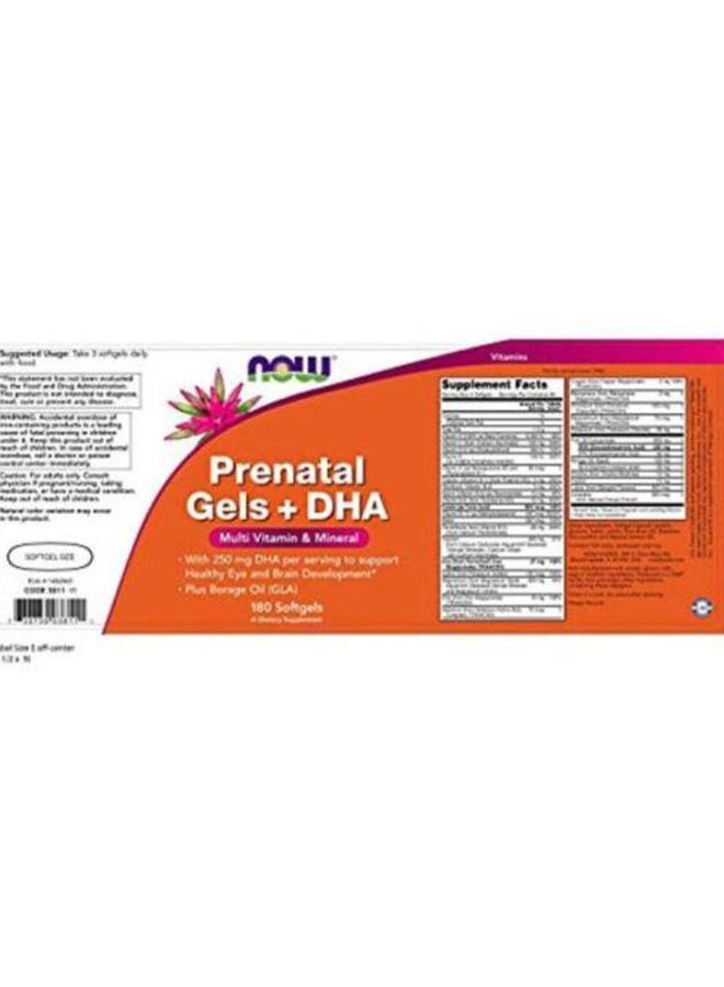 Prenatal Gels + DHA - 180 Softgels