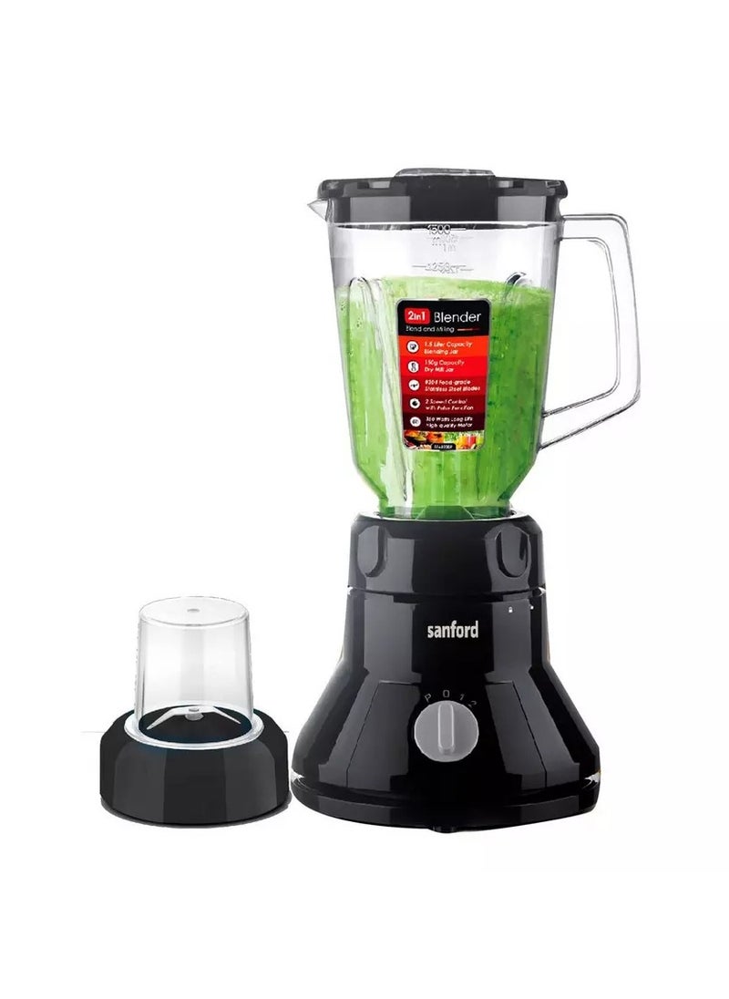 2in1 1.5L Jar 350W Blender Black