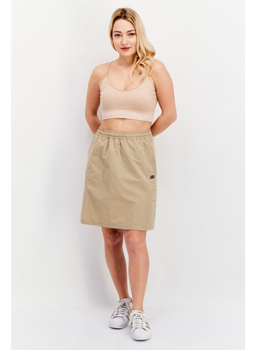 Women Sportswear Fit Brand Logo Training Skirts, Khaki