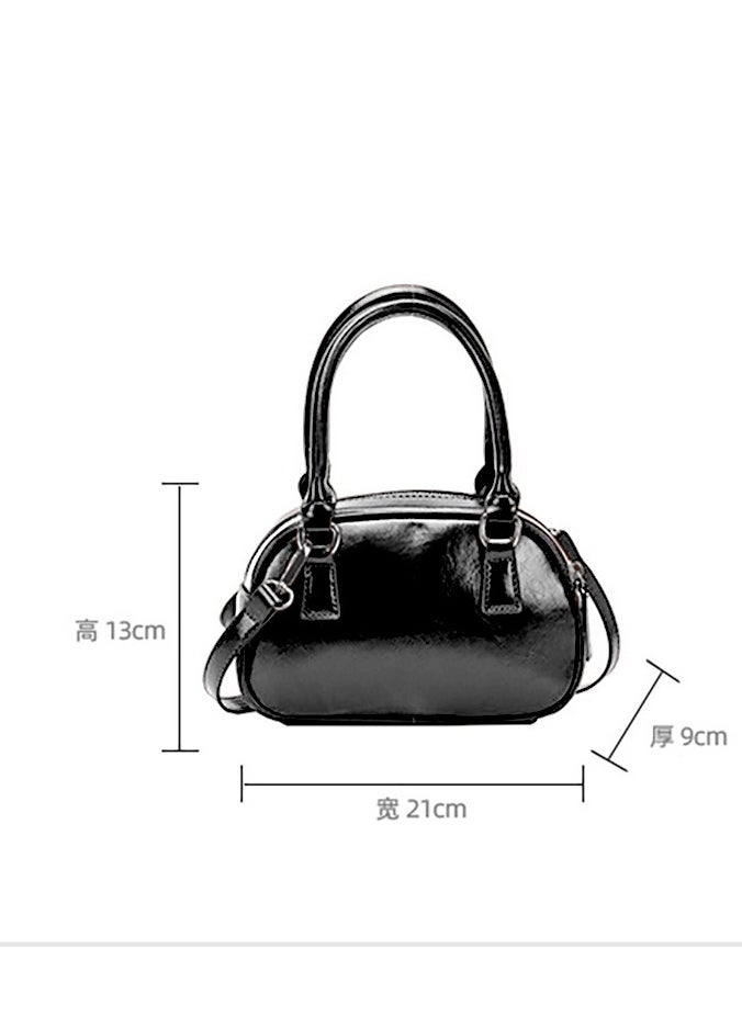 Handheld Bowling Bag, Versatile Crossbody Bag, Small Boxy Shoulder Bag for Women