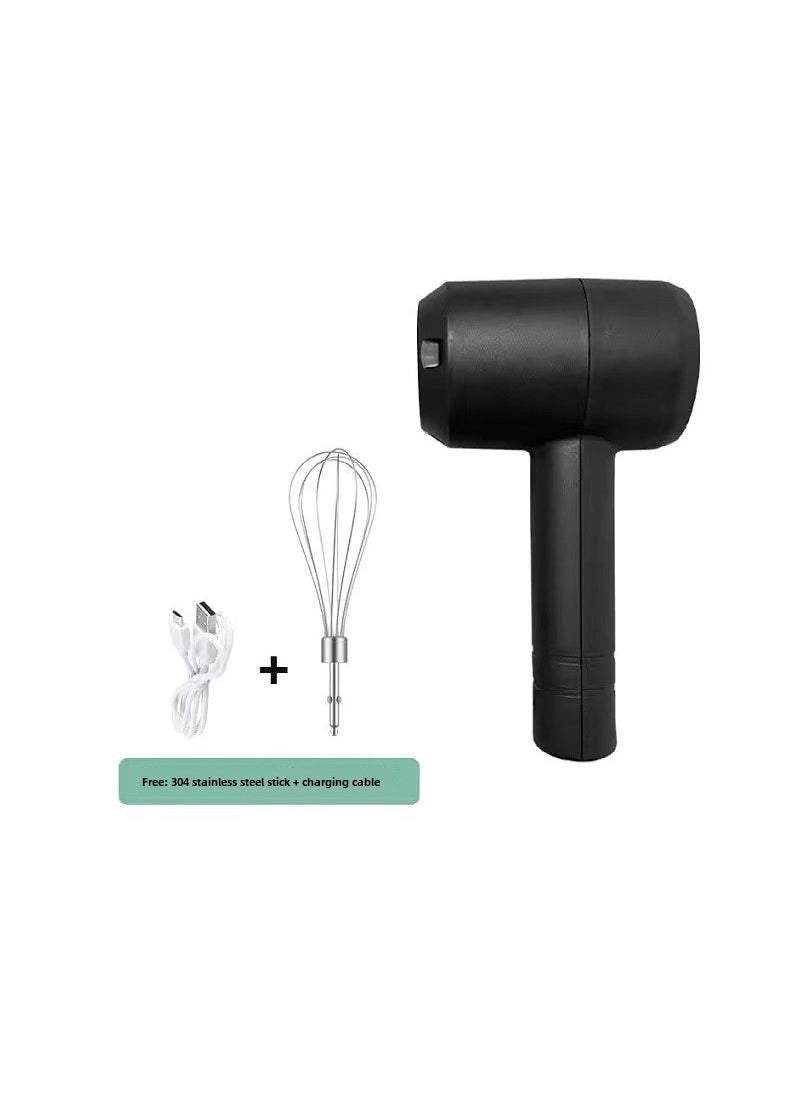 Cordless Electric Egg Beater Rechargeable Mixer[Single stick] Black [Single stick] Black