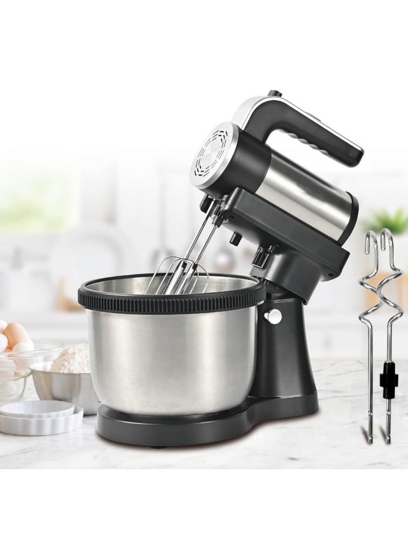 1000W Electric Mixer 5 Speeds Hand Mixer Kitchen for Baking Cake Egg Cream Food Whisk Bowl Removable Mixing Bowl Stainless Steel Kitchen Blender.