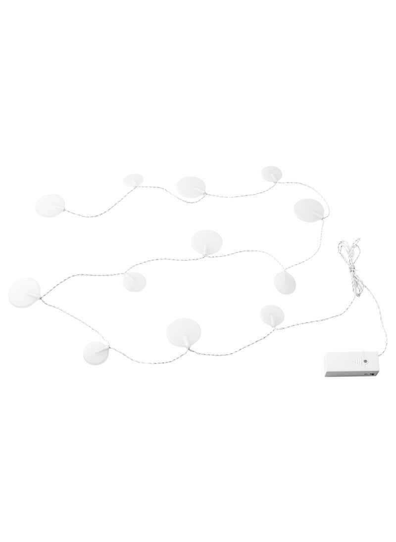 LED lighting chain with 12 lights battery operated Pebbles white