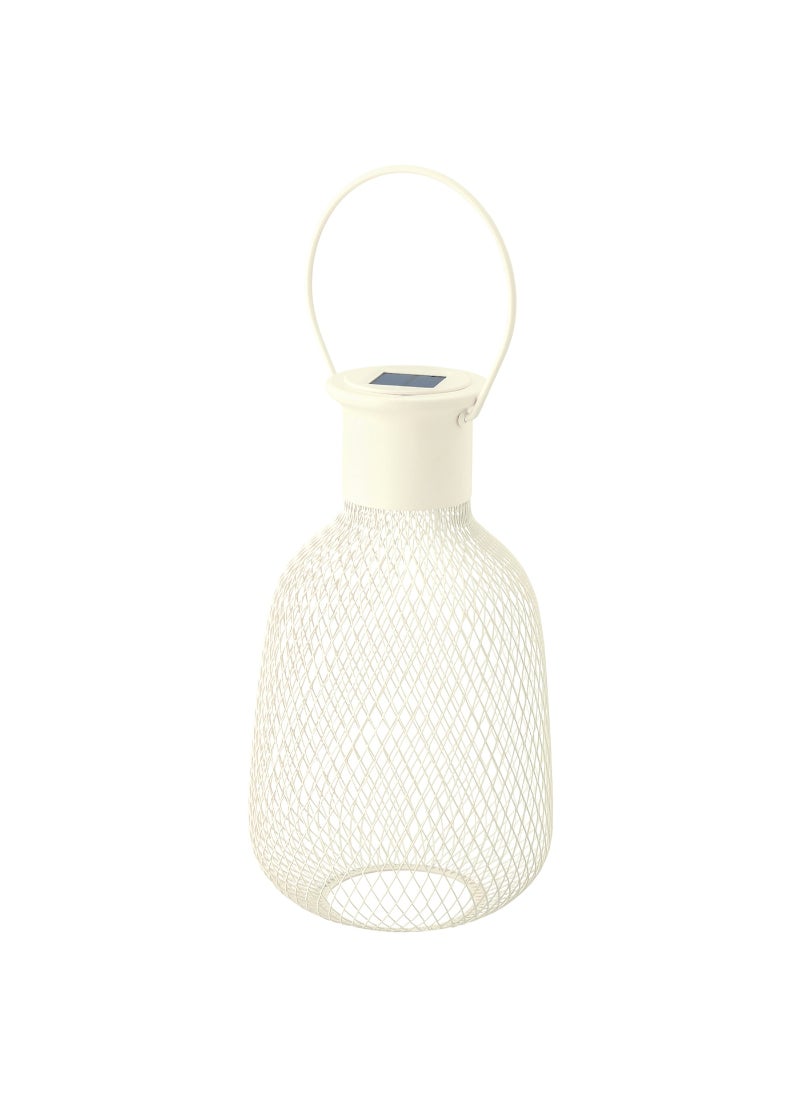 LED solar powered lantern outdoor mesh white 29 cm