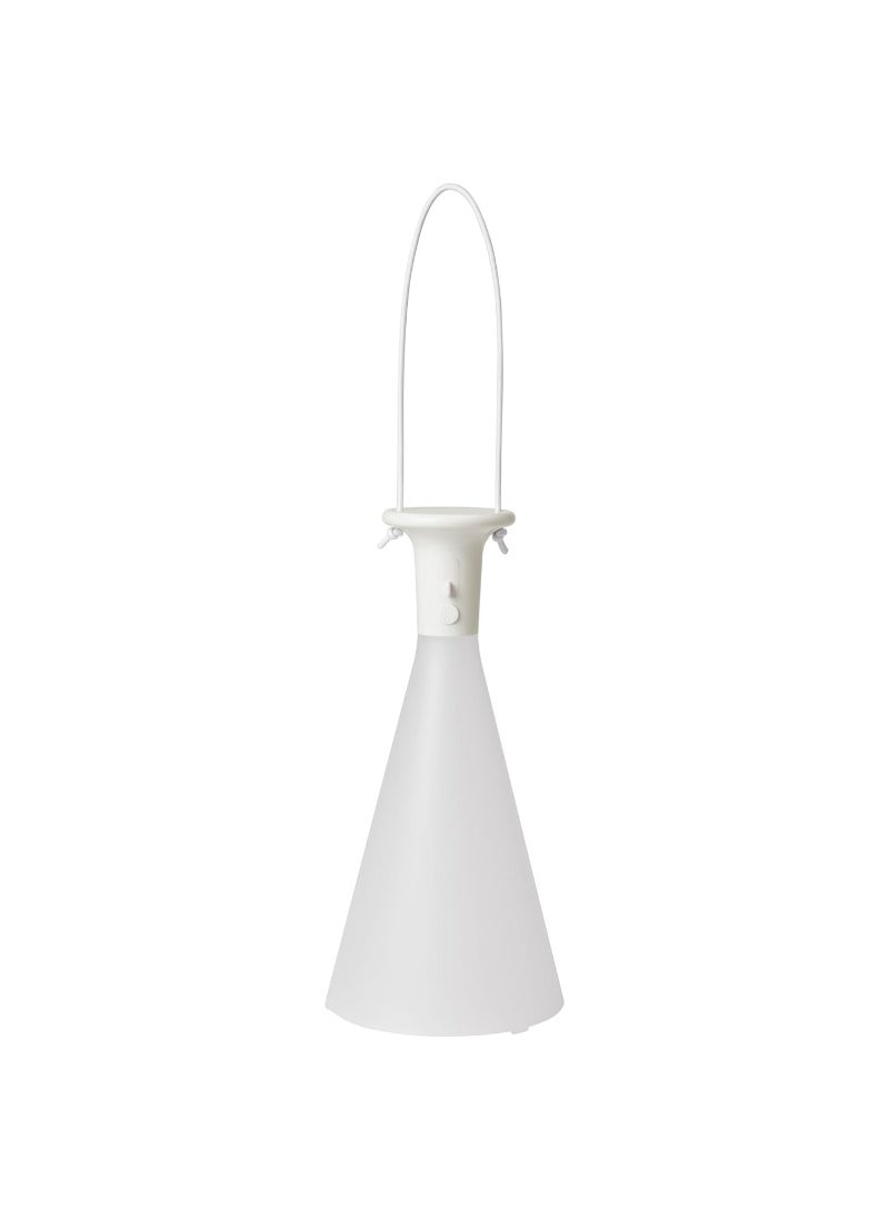 LED table lamp battery operated outdoor cone shaped white 26 cm