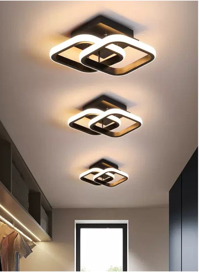 LED Ceiling Light 22W Modern LED Energy Saving Light, LED Ceiling Lamp for Hallway Entrance Office Bedroom Kitchen Metal Square Design Ceiling Lighting Fixture 3 Color 3000K-6500K