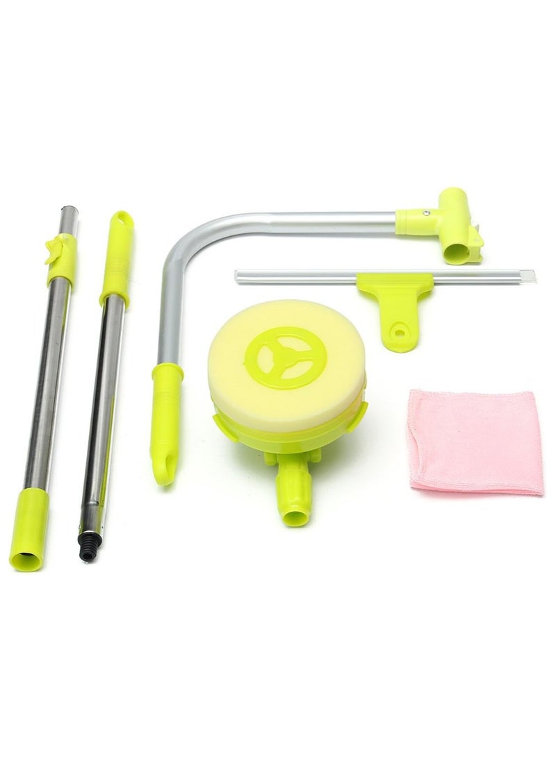 Telescopic Window Cleaner Double Faced Glass Cleaning Kit Extending Wash Head with Pole, Squeegees and Sponges