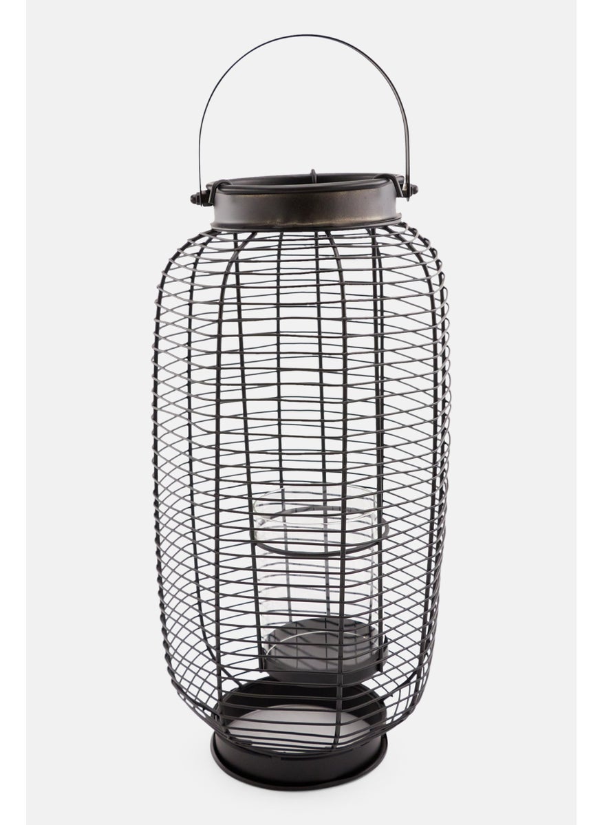 Wired Metal Lantern 425 cm, Black