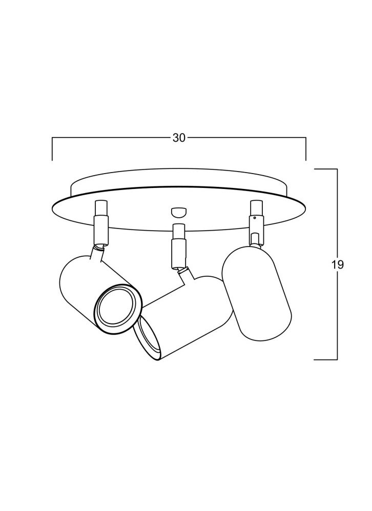 Triple Laser Spot Round, GU-10 Compatible, Adjustable Heads, Ideal for Narrow Spaces