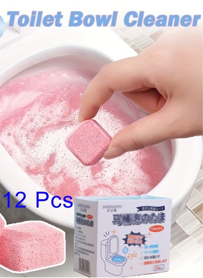 12 pieces, automatic toilet cleaner, toilet cleaning effervescent tablets, toilet deodorant, stain and yellow dirt remover, deep cleaning