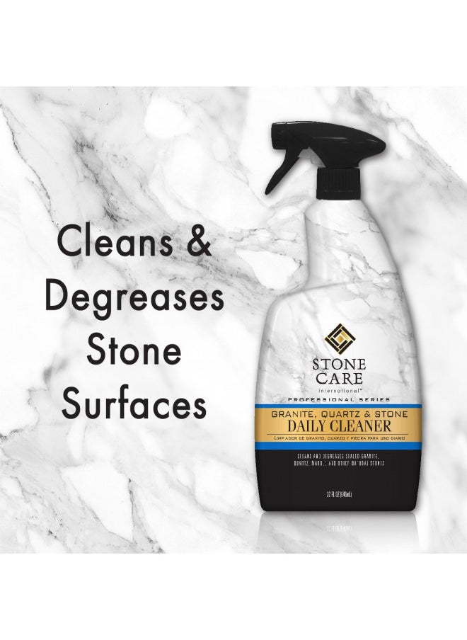 Stone Care International Granite Stone Cleaner and Polish Combo for Granite Marble Soapstone Quartz Quartzite Slate Limestone Corian Laminate Tile Countertop