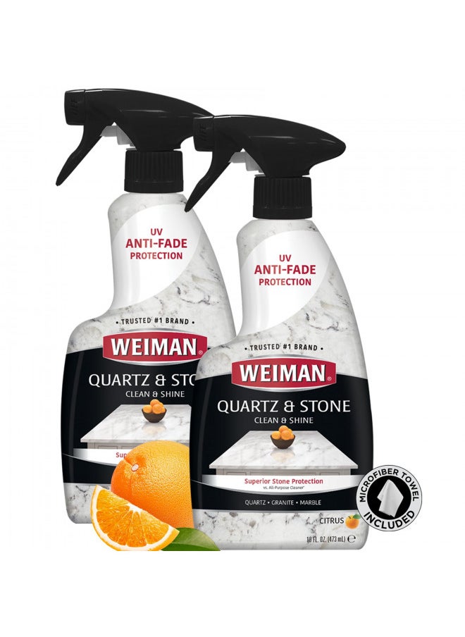 Weiman Quartz Countertop Cleaner and Polish (2 Pack) Clean and Shine Your Quartz Countertops Islands and Stone Surfaces with Ultra Violet Protection