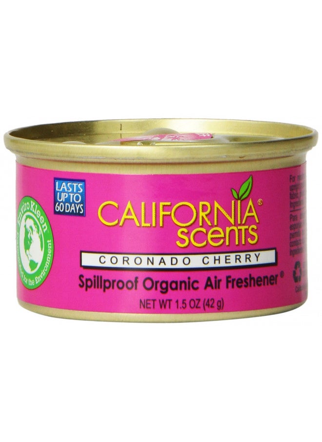 California Scents Spillproof Organic Air Freshener, Coronado Cherry, 1.5 Ounce Canister (Pack of 4)