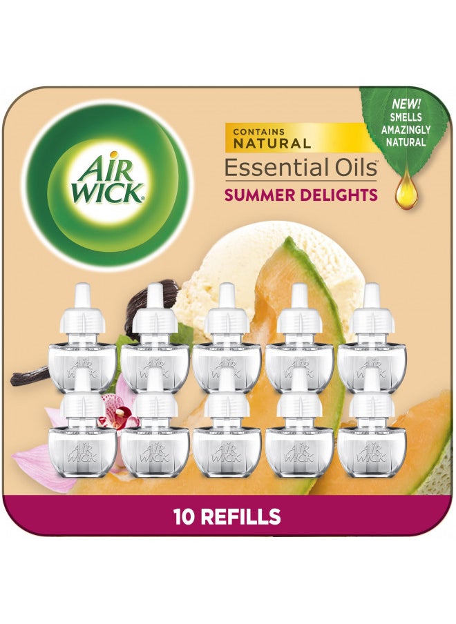 Air Wick Plug in Scented Oil Refill, 10ct, Summer Delights, Scented Oil, Air Freshener, Essential Oils, Eco Friendly