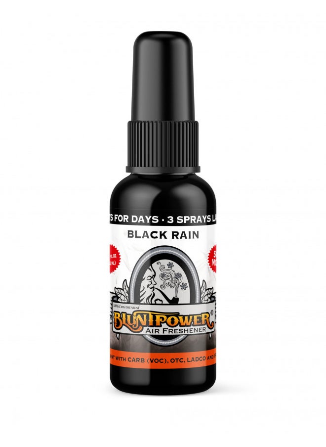 BluntPower (Black Rain, 1 Pack) Concentrated Air Freshener - Premium Oil Based Air Freshener Spray For Home and Car - Long-Lasting Bathroom Spray, Car Freshener, & Odor Eliminator Spray